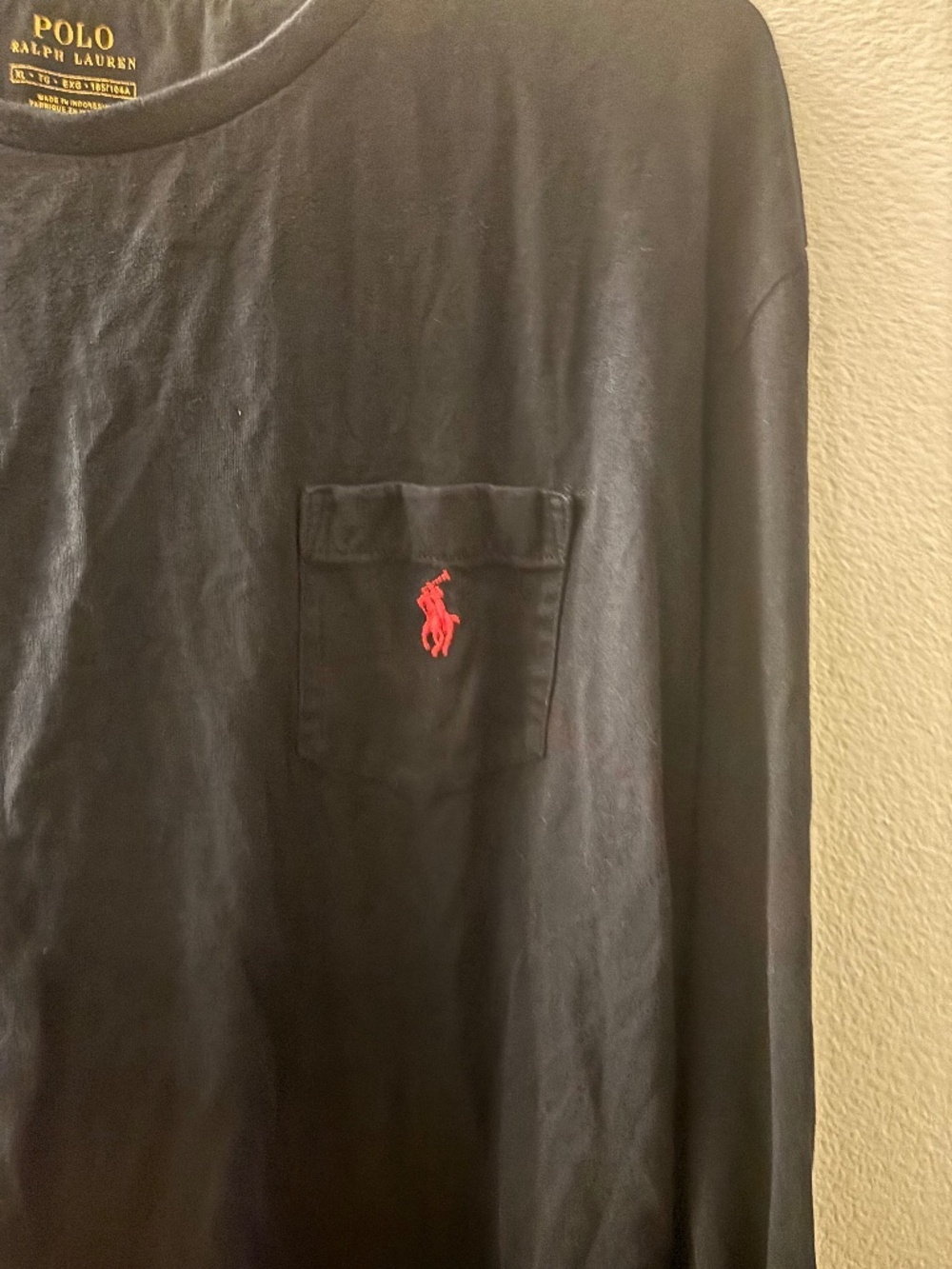 Men's Black Ralph Lauren Pocket T-Shirt XL